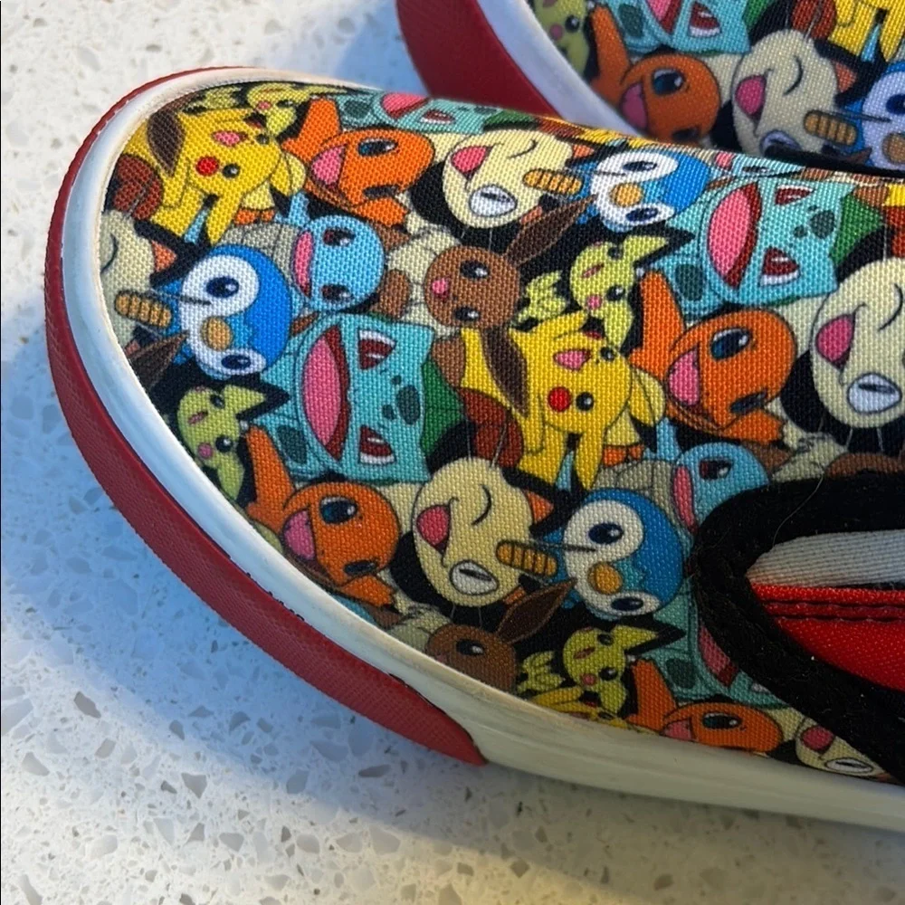 Ground UP Pokemon PIKACHU Slip-On Canvas Sneaker Shoes Unisex Youth Size 1